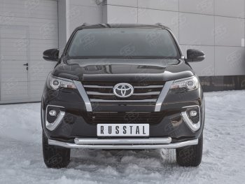 28 999 р. Защита переднего бампера (2 трубыØ63 мм, нержавейка) SLITKOFF  Toyota Highlander  XU50 (2013-2017) дорестайлинг  с доставкой в г. Королёв. Увеличить фотографию 3