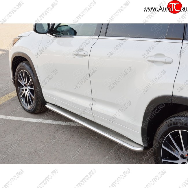 42 899 р. Широкая защита порогов с трубой диаметром 42 мм SLITKOFF v3  Toyota Highlander  XU50 (2013-2017) дорестайлинг  с доставкой в г. Королёв