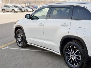 25 999 р. Защита порогов SLITKOFF из круглой трубы диаметром 63 мм SLITKOFF v3  Toyota Highlander  XU50 (2013-2017) дорестайлинг  с доставкой в г. Королёв. Увеличить фотографию 3