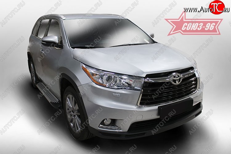 9 089 р. Пороги из алюминиевого профиля Souz-96 Toyota Highlander XU50 дорестайлинг (2013-2017)  с доставкой в г. Королёв