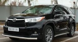 23 949 р. Защита порогов из круглой трубы диаметром 63 мм SLITKOFF  Toyota Highlander  XU50 (2013-2017) дорестайлинг  с доставкой в г. Королёв. Увеличить фотографию 2