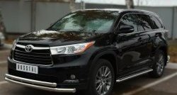 30 599 р. Широкая защита порогов SLITKOFF  Toyota Highlander  XU50 (2013-2017) дорестайлинг  с доставкой в г. Королёв. Увеличить фотографию 3