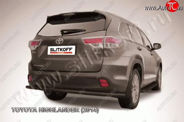 12 399 р. Защита задняя Slitkoff Toyota Highlander XU50 дорестайлинг (2013-2017) (Цвет: серебристый)  с доставкой в г. Королёв