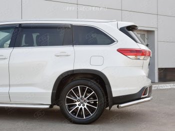 17 999 р. Защита заднего бампера (Ø63 мм уголки, нержавейка) SLITKOFF  Toyota Highlander  XU50 (2013-2017) дорестайлинг  с доставкой в г. Королёв. Увеличить фотографию 2