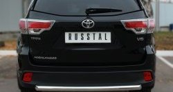 17 999 р. Защита заднего бампера (Ø63 мм, нержавейка) SLITKOFF Toyota Highlander XU50 дорестайлинг (2013-2017)  с доставкой в г. Королёв. Увеличить фотографию 2