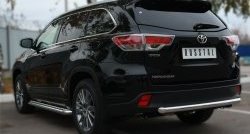 Защита заднего бампера (Ø63 мм, нержавейка) SLITKOFF Toyota Highlander XU50 дорестайлинг (2013-2017)