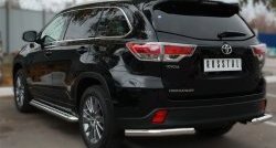 14 949 р. Защита заднего бампера (Ø63 мм уголки, нержавейка) SLITKOFF Toyota Highlander XU50 дорестайлинг (2013-2017)  с доставкой в г. Королёв. Увеличить фотографию 1