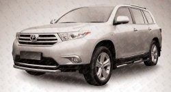 Защита переднего бампера из короткой трубы диаметром 57 мм Slitkoff Toyota (Тойота) Highlander (Хайлэндер)  XU40 (2010-2013) XU40 рестайлинг