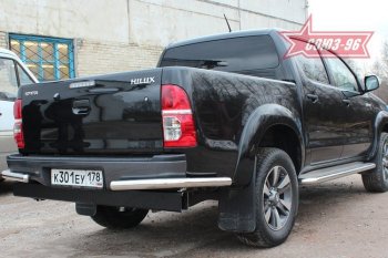 Защита заднего бампера из боковых уголков Souz-96 (d60) Toyota Hilux AN20,AN30  2-ой рестайлинг (2011-2016)