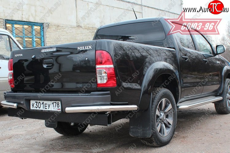 9 539 р. Защита заднего бампера из боковых уголков Souz-96 (d60) Toyota Hilux AN20,AN30  2-ой рестайлинг (2011-2016)  с доставкой в г. Королёв