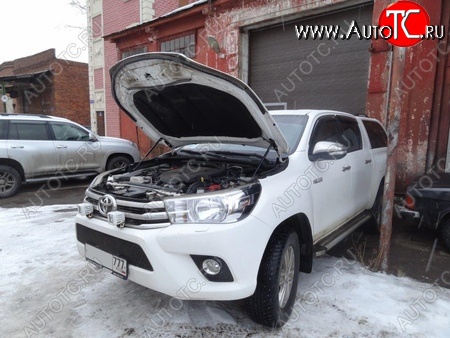 2 499 р. Упоры капота Russtal Toyota Hilux AN120 дорестайлинг (2016-2020)  с доставкой в г. Королёв