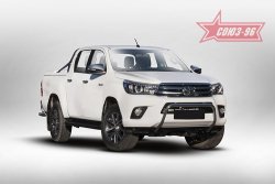 13 589 р. Защита переднего бампера под ПТФ Souz-96 (d42) Toyota Hilux AN120 дорестайлинг (2016-2020)  с доставкой в г. Королёв. Увеличить фотографию 2