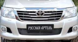 1 999 р. Защитная сетка решетки переднего бампера (рестайлинг) РА Toyota Hilux AN20,AN30  2-ой рестайлинг (2011-2016)  с доставкой в г. Королёв. Увеличить фотографию 3