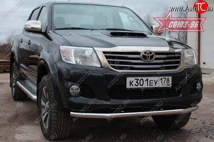 12 959 р. Защита переднего бампера одинарная Souz-96 (d60) Toyota Hilux AN20,AN30  2-ой рестайлинг (2011-2016)  с доставкой в г. Королёв