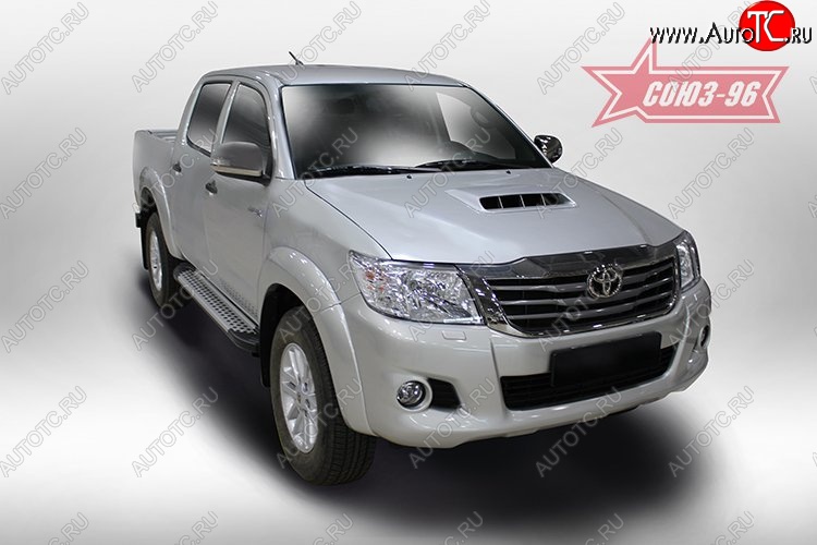 9 899 р. Пороги из алюминиевого профиля Souz-96 Toyota Hilux AN20,AN30  2-ой рестайлинг (2011-2016)  с доставкой в г. Королёв