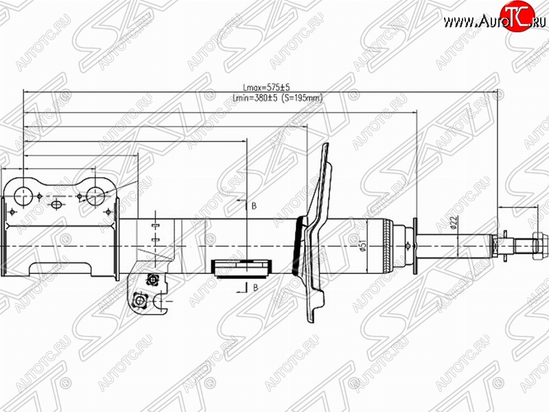 3 499 р. Правый амортизатор передний SAT  Toyota Ipsum  ACM20 - Noah  1  с доставкой в г. Королёв