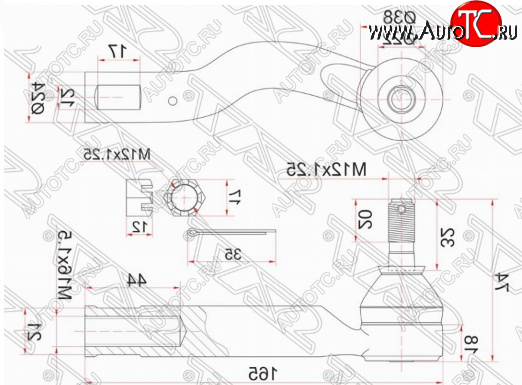 749 р. Правый наконечник рулевой тяги SAT  Toyota Ipsum  ACM20 (2001-2003) дорестайлинг  с доставкой в г. Королёв