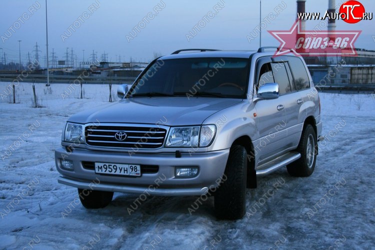 14 984 р. Защита переднего бампера одинарная Souz-96 (d76) Toyota Land Cruiser 100 дорестайлинг (1998-2002)  с доставкой в г. Королёв