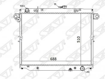 Радиатор двигателя SAT (1HDFTE 4.2 DIESEL) Toyota (Тойота) Land Cruiser (Лэнд)  100 (1998-2007) 100 дорестайлинг, 1-ый рестайлинг, 2-ой рестайлинг