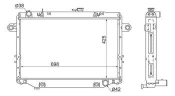 Радиатор двигателя SAT (1HZ/1FZ-FE 4.2/4.5 GENERAL SPEC) Toyota (Тойота) Land Cruiser (Лэнд)  J105 (1998-2007) J105