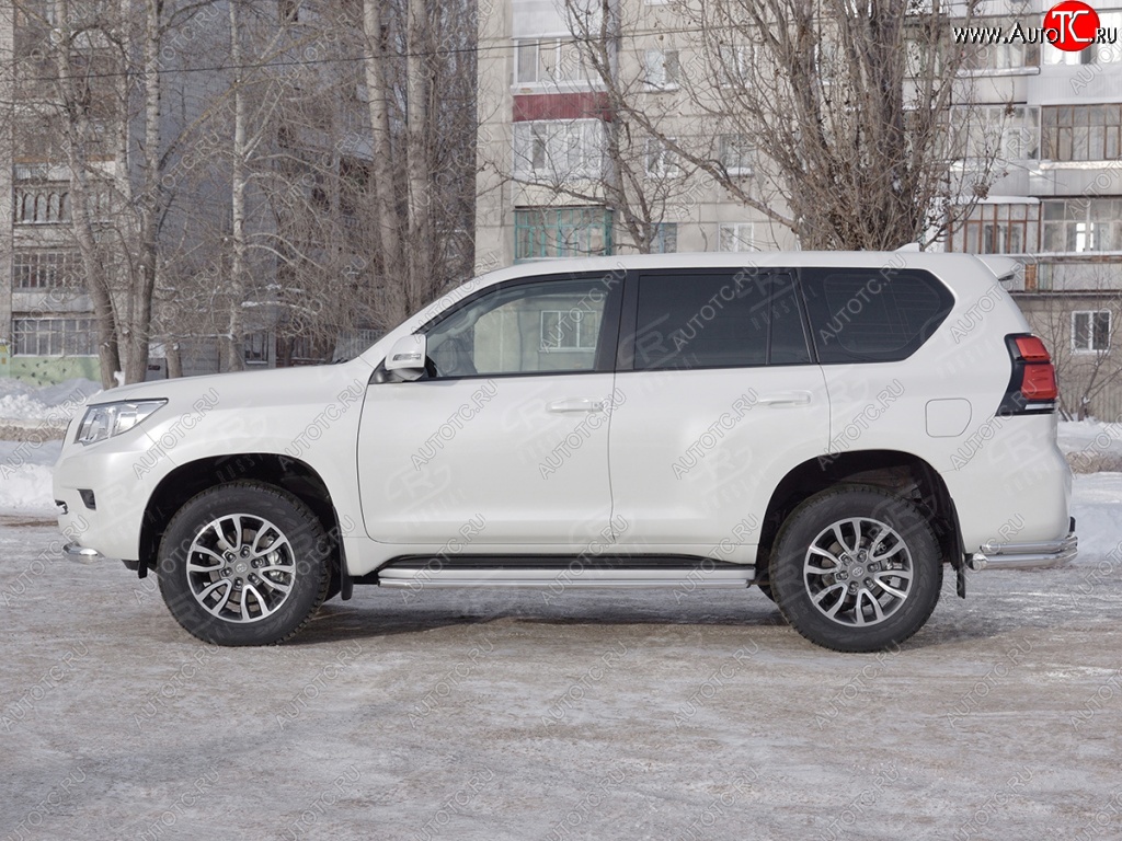 17 849 р. Защита порогов (Ø42 мм, нержавейка) SLITKOFF Toyota Land Cruiser Prado J150 2-ой рестайлинг (2017-2020)  с доставкой в г. Королёв