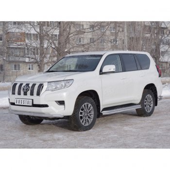 20 399 р. Защита переднего бампера (Ø63 мм, нержавейка) SLITKOFF Toyota Land Cruiser Prado J150 2-ой рестайлинг (2017-2020)  с доставкой в г. Королёв. Увеличить фотографию 3