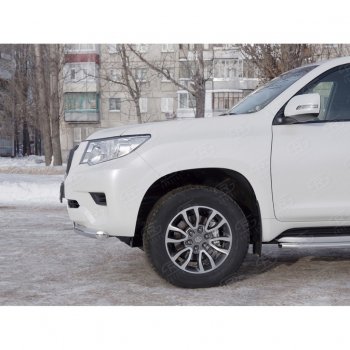 20 399 р. Защита переднего бампера (Ø63 мм, нержавейка) SLITKOFF Toyota Land Cruiser Prado J150 2-ой рестайлинг (2017-2020)  с доставкой в г. Королёв. Увеличить фотографию 4