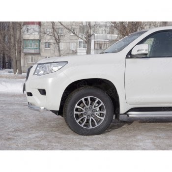 20 999 р. Одинарная защита переднего бампера диаметром 63 мм SLITKOFF Toyota Land Cruiser Prado J150 2-ой рестайлинг (2017-2020)  с доставкой в г. Королёв. Увеличить фотографию 2