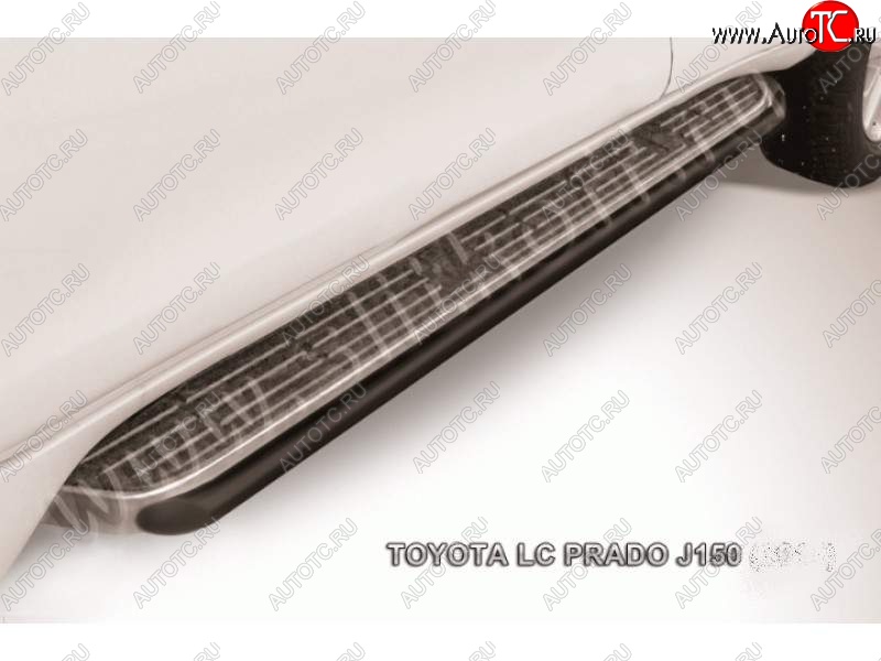 10 399 р. Защита штатного порога d42 Slitkoff  Toyota Land Cruiser Prado  J150 (2017-2020) 2-ой рестайлинг (Цвет: серебристый)  с доставкой в г. Королёв