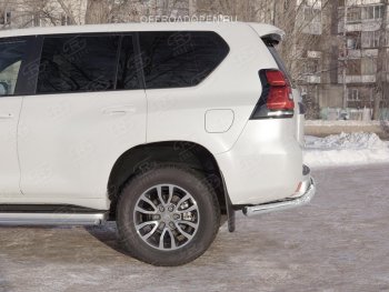 17 699 р. Защита заднего бампера (Ø63 мм, нержавейка) SLITKOFF Toyota Land Cruiser Prado J150 2-ой рестайлинг (2017-2020)  с доставкой в г. Королёв. Увеличить фотографию 2