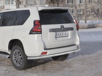 17 699 р. Защита заднего бампера (Ø63 мм, нержавейка) SLITKOFF Toyota Land Cruiser Prado J150 2-ой рестайлинг (2017-2020)  с доставкой в г. Королёв. Увеличить фотографию 4