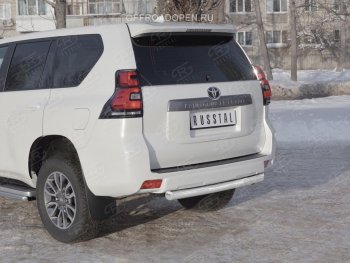 15 299 р. Защита заднего бампера (Ø76 мм, нержавейка) SLITKOFF Toyota Land Cruiser Prado J150 2-ой рестайлинг (2017-2020)  с доставкой в г. Королёв. Увеличить фотографию 3