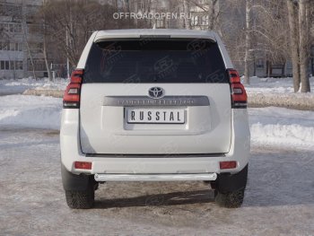 15 299 р. Защита заднего бампера (Ø76 мм, нержавейка) SLITKOFF Toyota Land Cruiser Prado J150 2-ой рестайлинг (2017-2020)  с доставкой в г. Королёв. Увеличить фотографию 4