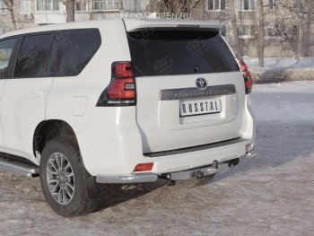 9 599 р. Защита заднего бампера (Ø76 мм уголки, нержавейка) SLITKOFF Toyota Land Cruiser Prado J150 2-ой рестайлинг (2017-2020)  с доставкой в г. Королёв. Увеличить фотографию 4