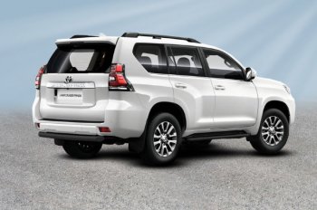 Защита заднего бампера Slitkoff (Ø 57 мм, короткая) Toyota Land Cruiser Prado J150 2-ой рестайлинг (2017-2020)