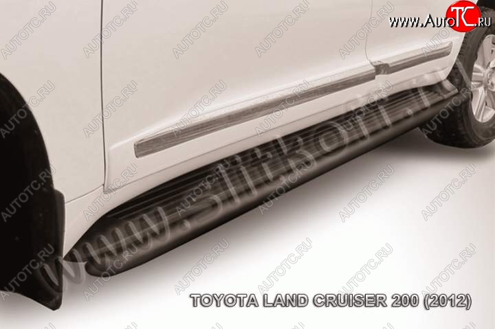 10 699 р. Защита штатного порога d42 Slitkoff Toyota Land Cruiser 200 1-ый рестайлинг (2012-2015) (Цвет: серебристый)  с доставкой в г. Королёв