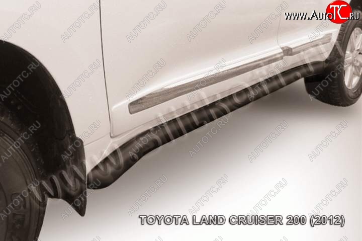 14 649 р. Защита порогов Slitkoff Toyota Land Cruiser 200 1-ый рестайлинг (2012-2015) (Цвет: серебристый)  с доставкой в г. Королёв