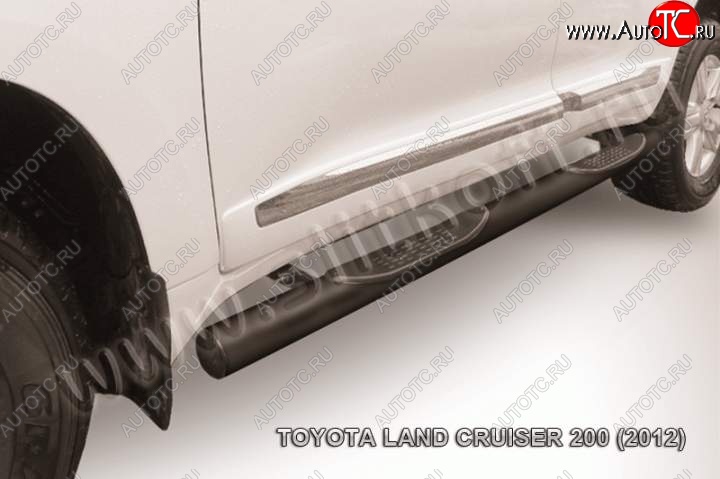 19 899 р. Защита порогов Slitkoff  Toyota Land Cruiser  200 (2012-2015) 1-ый рестайлинг (Цвет: серебристый)  с доставкой в г. Королёв