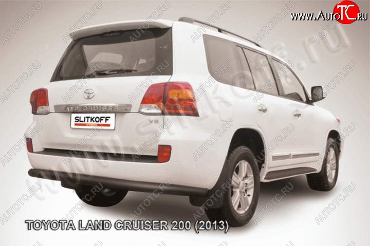 11 099 р. Защита задняя Slitkoff  Toyota Land Cruiser  200 (2012-2015) 1-ый рестайлинг (Цвет: серебристый)  с доставкой в г. Королёв