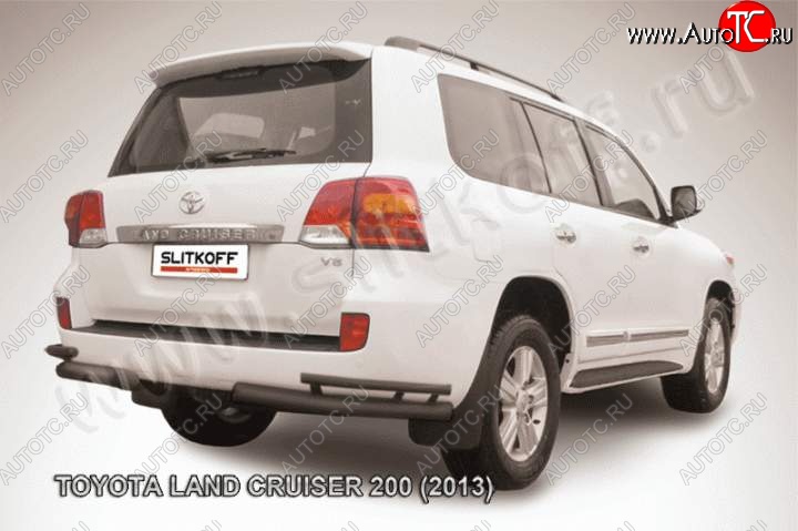 11 999 р. Уголки d76+d42 двойные Toyota Land Cruiser 200 1-ый рестайлинг (2012-2015) (Цвет: серебристый)  с доставкой в г. Королёв