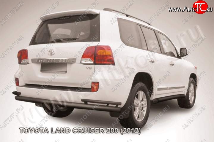 13 949 р. Защита задняя Slitkoff Toyota Land Cruiser 200 1-ый рестайлинг (2012-2015) (Цвет: серебристый)  с доставкой в г. Королёв