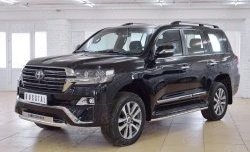 23 899 р. Защита переднего бампера (Ø63 мм с надписью, нержавейка) SLITKOFF Toyota Land Cruiser 200 2-ой рестайлинг (2015-2021)  с доставкой в г. Королёв. Увеличить фотографию 2