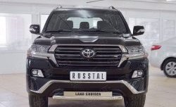 23 899 р. Защита переднего бампера (Ø63 мм с надписью, нержавейка) SLITKOFF Toyota Land Cruiser 200 2-ой рестайлинг (2015-2021)  с доставкой в г. Королёв. Увеличить фотографию 1