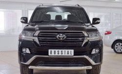 Защита переднего бампера (Ø76 мм короткая, нержавейка) SLITKOFF Toyota (Тойота) Land Cruiser (Лэнд)  200 (2015-2021) 200 2-ой рестайлинг