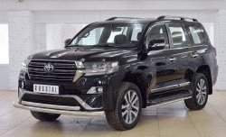 27 599 р. Защита переднего бампера (2 трубыØ76 и 63 мм, нержавейка) SLITKOFF  Toyota Land Cruiser  200 (2015-2021) 2-ой рестайлинг  с доставкой в г. Королёв. Увеличить фотографию 2