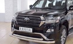 27 599 р. Защита переднего бампера (2 трубыØ76 и 63 мм, нержавейка) SLITKOFF  Toyota Land Cruiser  200 (2015-2021) 2-ой рестайлинг  с доставкой в г. Королёв. Увеличить фотографию 3