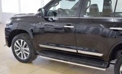 16 499 р. Защита порогов из круглой трубы диаметром 42 мм SLITKOFF  Toyota Land Cruiser  200 (2015-2021) 2-ой рестайлинг  с доставкой в г. Королёв. Увеличить фотографию 4