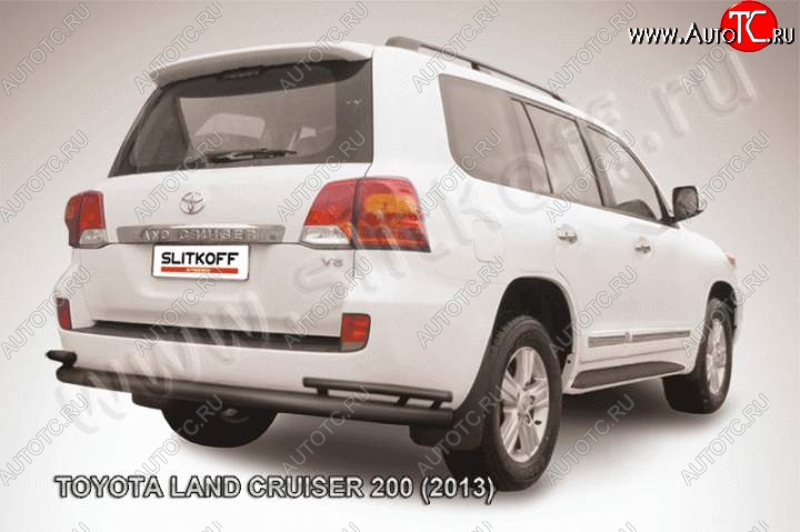 13 949 р. Защита задняя Slitkoff Toyota Land Cruiser 200 1-ый рестайлинг (2012-2015) (Цвет: серебристый)  с доставкой в г. Королёв