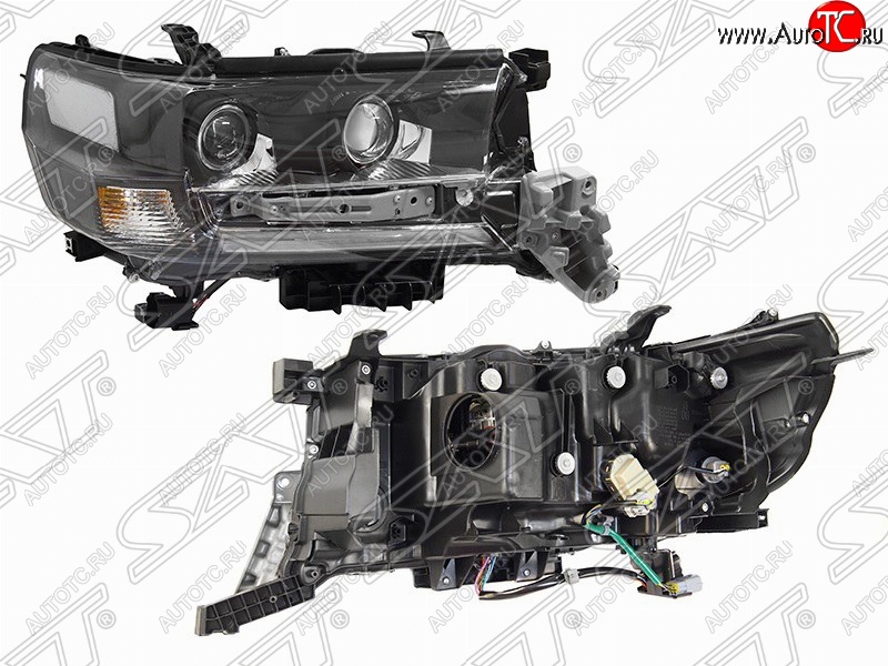 25 399 р. Правая фара передняя SAT LED EXECUTIVE BLACK/WHITE  Toyota Land Cruiser  200 (2015-2021) 2-ой рестайлинг  с доставкой в г. Королёв