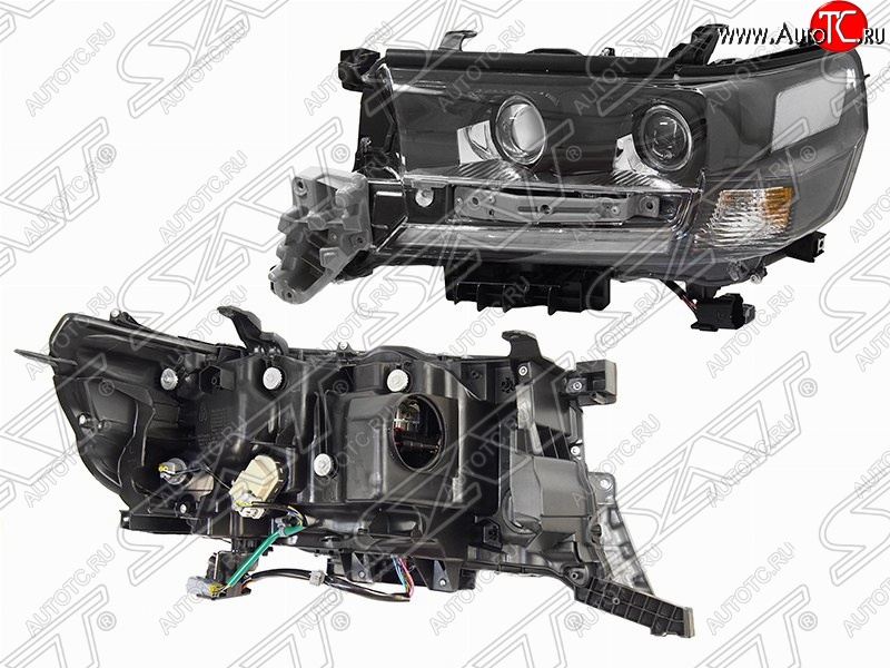 26 999 р. Левая фара передняя SAT LED EXECUTIVE BLACK/WHITE Toyota Land Cruiser 200 2-ой рестайлинг (2015-2021)  с доставкой в г. Королёв